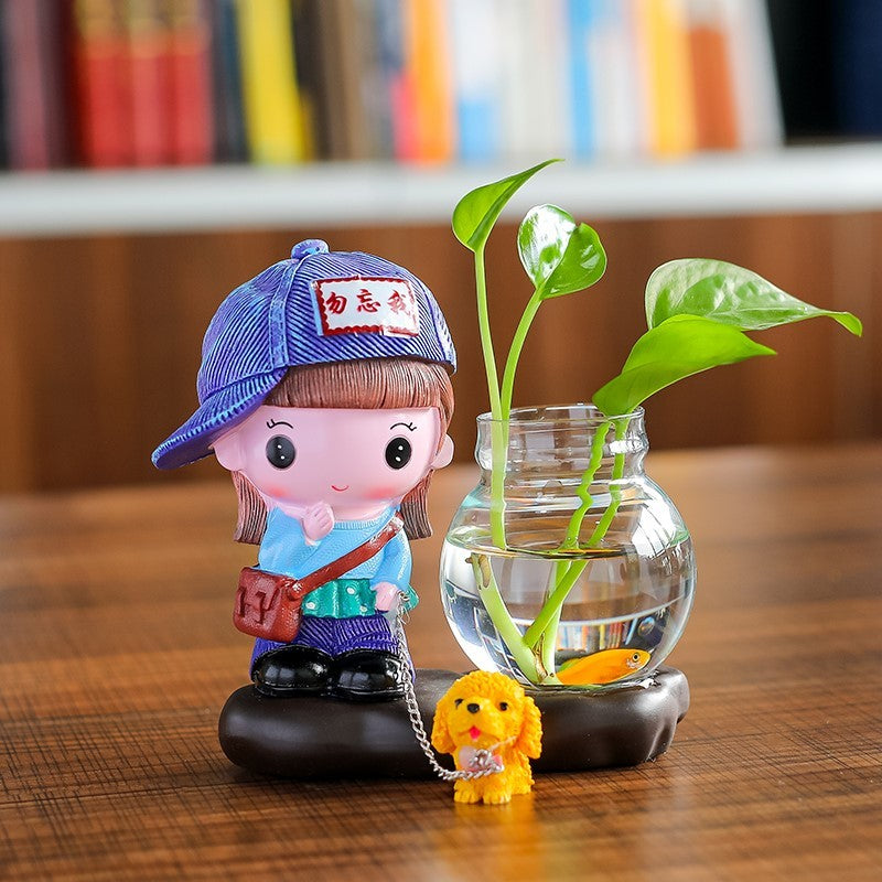 Vase Living Room Flower Arrangement Ornaments Transparent Glassware