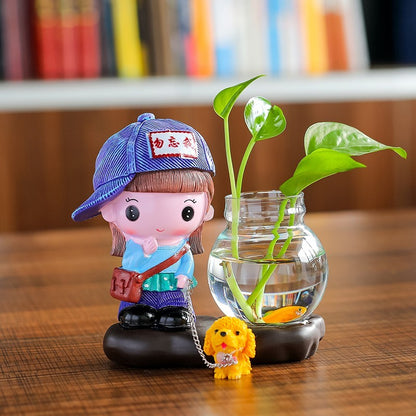 Vase Living Room Flower Arrangement Ornaments Transparent Glassware