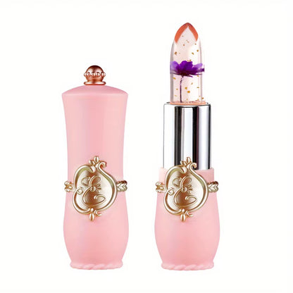 Crystal Flower Jelly Lipstick - Long-Lasting Moisturizing Lip Balm with Temperature Color Change