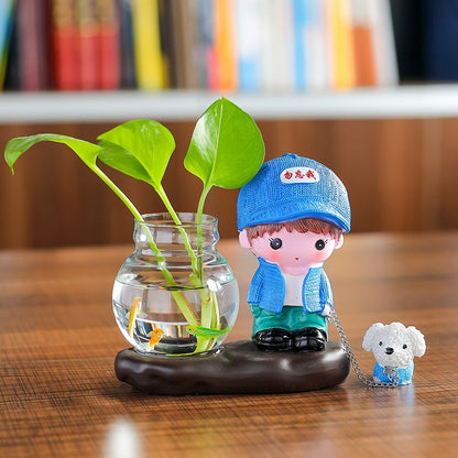 Vase Living Room Flower Arrangement Ornaments Transparent Glassware