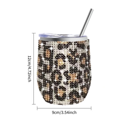 12Oz Diamond Wine Tumbler with Sealed Lid Vacuum Thermo Beer Mug Cup Stainless Steel Mug Cup Champagne Party Bridemaid Gift