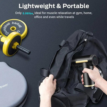 Portable USB Rechargeable 6-Speed Body Massage Gun with Adjustable Multifunctional Features for Muscle Recovery, Neck and Back Pain Relief, and Post-Workout Relaxation; Includes 4 Replaceable Heads and Ultra-Quiet Brushless Motor - Ideal Gift in Black