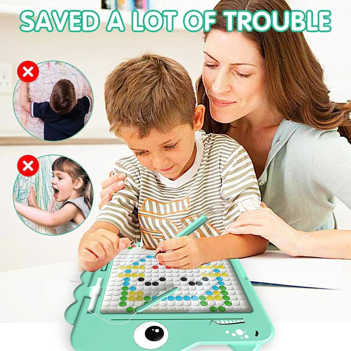 Kids Magnetic Drawing Board Montessori Fine Motor Skill Learning Toy Doodle Gift