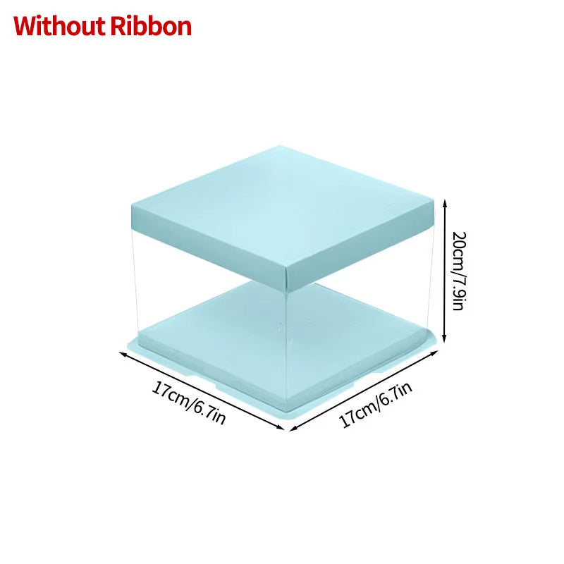 Stylish Transparent Plastic Cake Box - Perfect Gift Packaging for Weddings, Birthdays, and Special Occasions