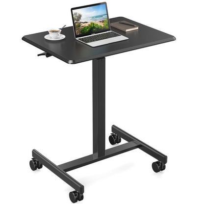 Transform Your Workspace with the Adjustable Overbed Bedside Table on Wheels - Perfect Mobile Laptop Stand for Home and Study!